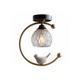 Modern Brass Semi-Flush Ceiling Light for Living Room in Brass & Black — Harbor Light Co.