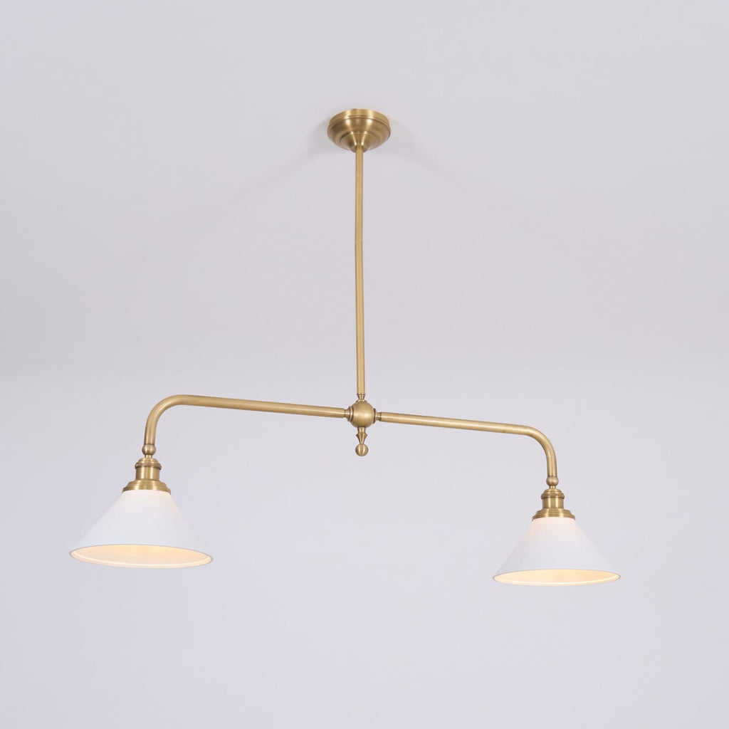 Modern Brass Pendant Light With Ceramic Shades for Dining Room — Harbor Light Co.