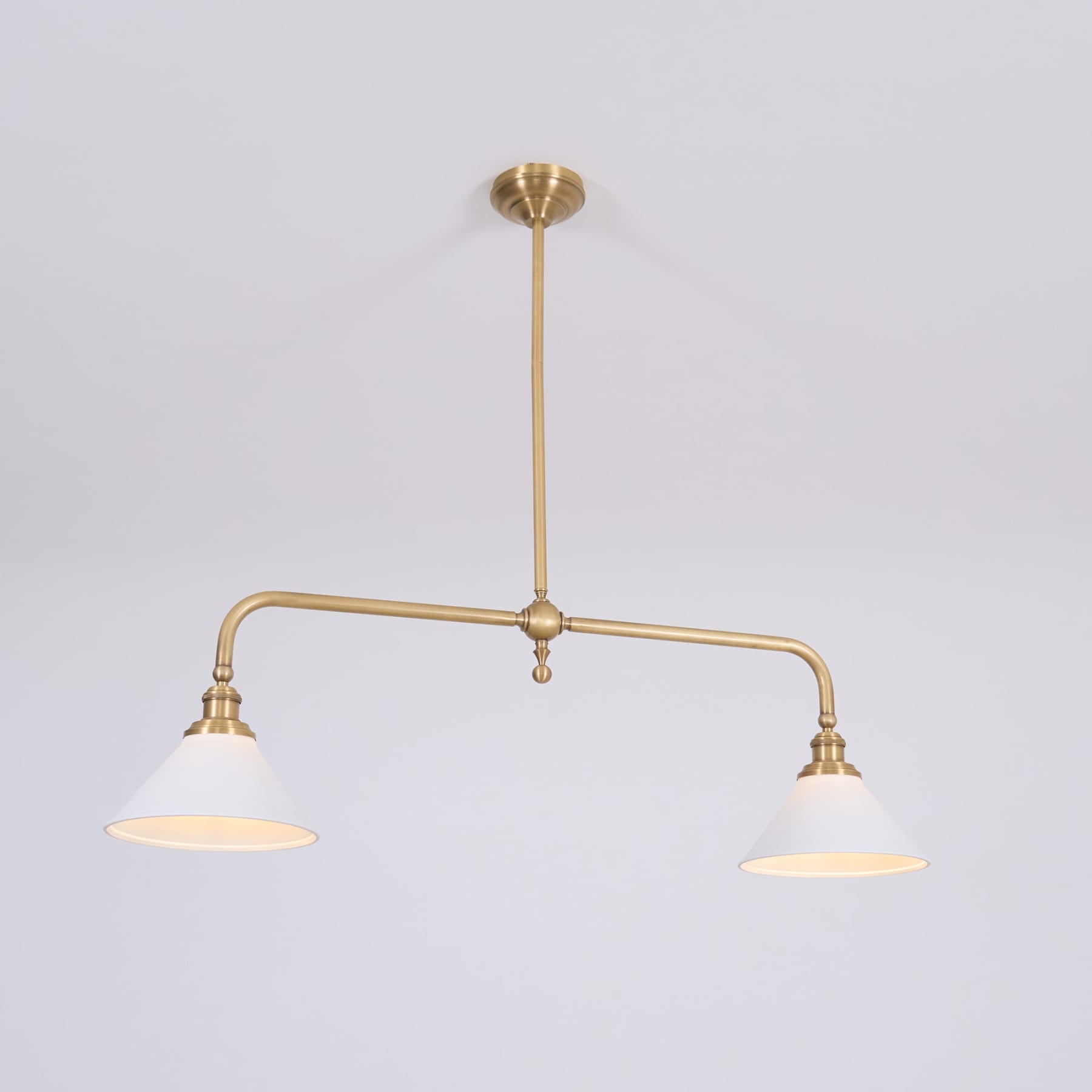 Modern Brass Pendant Light With Ceramic Shades for Dining Room — Harbor Light Co.
