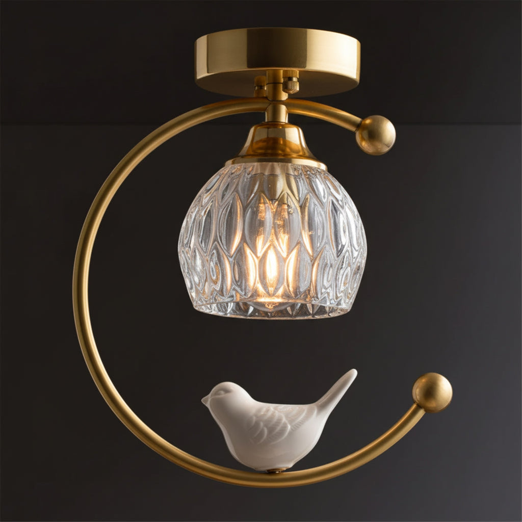 Modern Brass Semi-Flush Ceiling Light for Living Room — Harbor Light Co.
