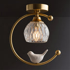 Modern Brass Semi-Flush Ceiling Light for Living Room — Harbor Light Co.