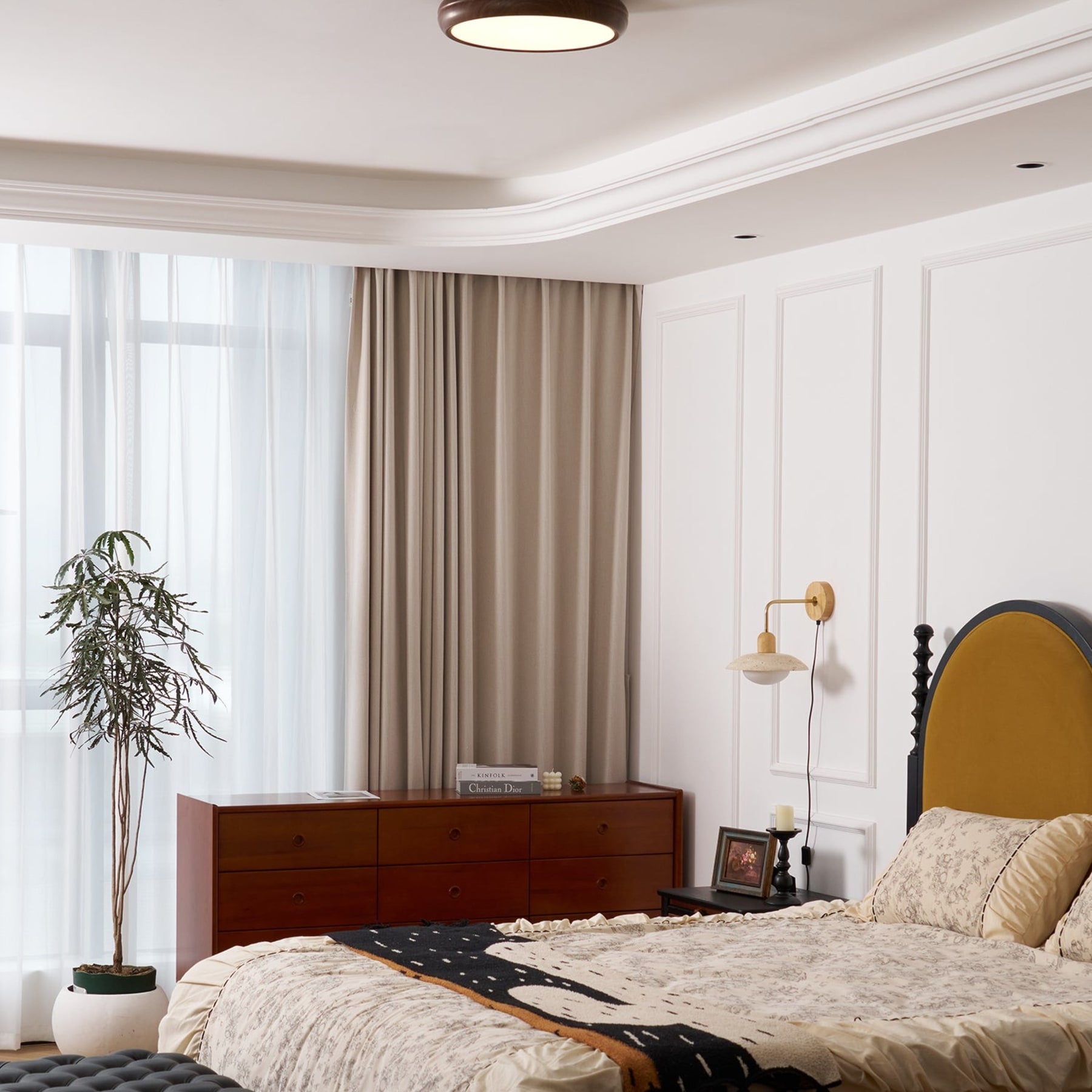 Modern Wood Flush Mount Ceiling Light for Living Room — Harbor Light Co.