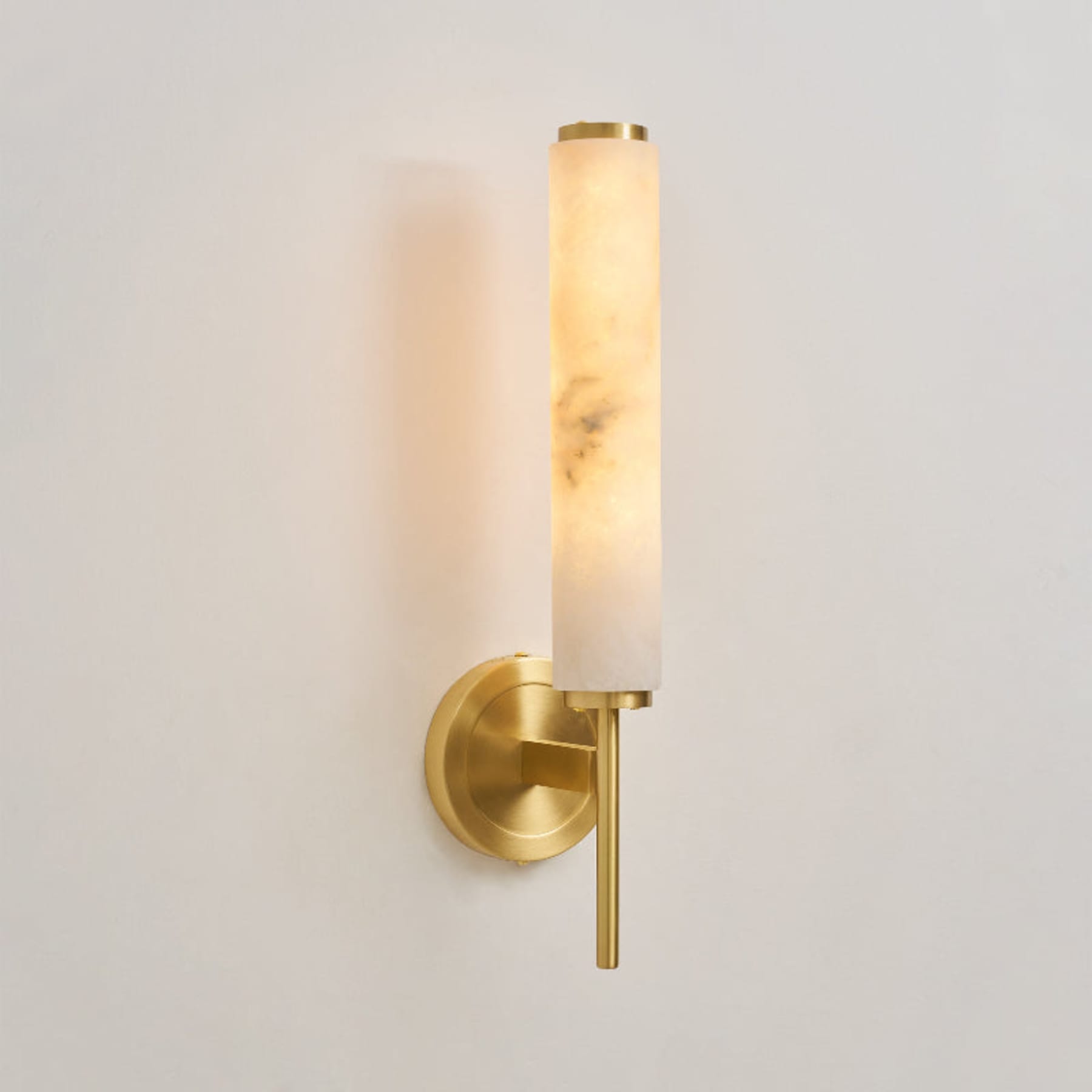 Modern Faux Alabaster Wall Light With Warm Glowing Shade in 1 head Ø3.9" x H18.5" (Ø10 x H47 cm) — Harbor Light Co.