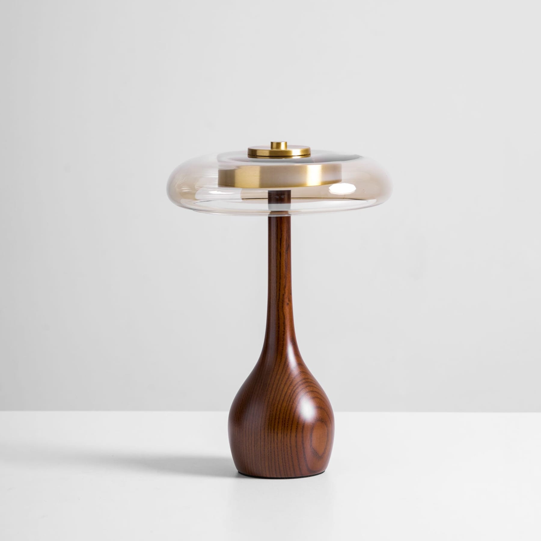 Modern Ash Wood and Brass Table Lamp for Living Room — Harbor Light Co.