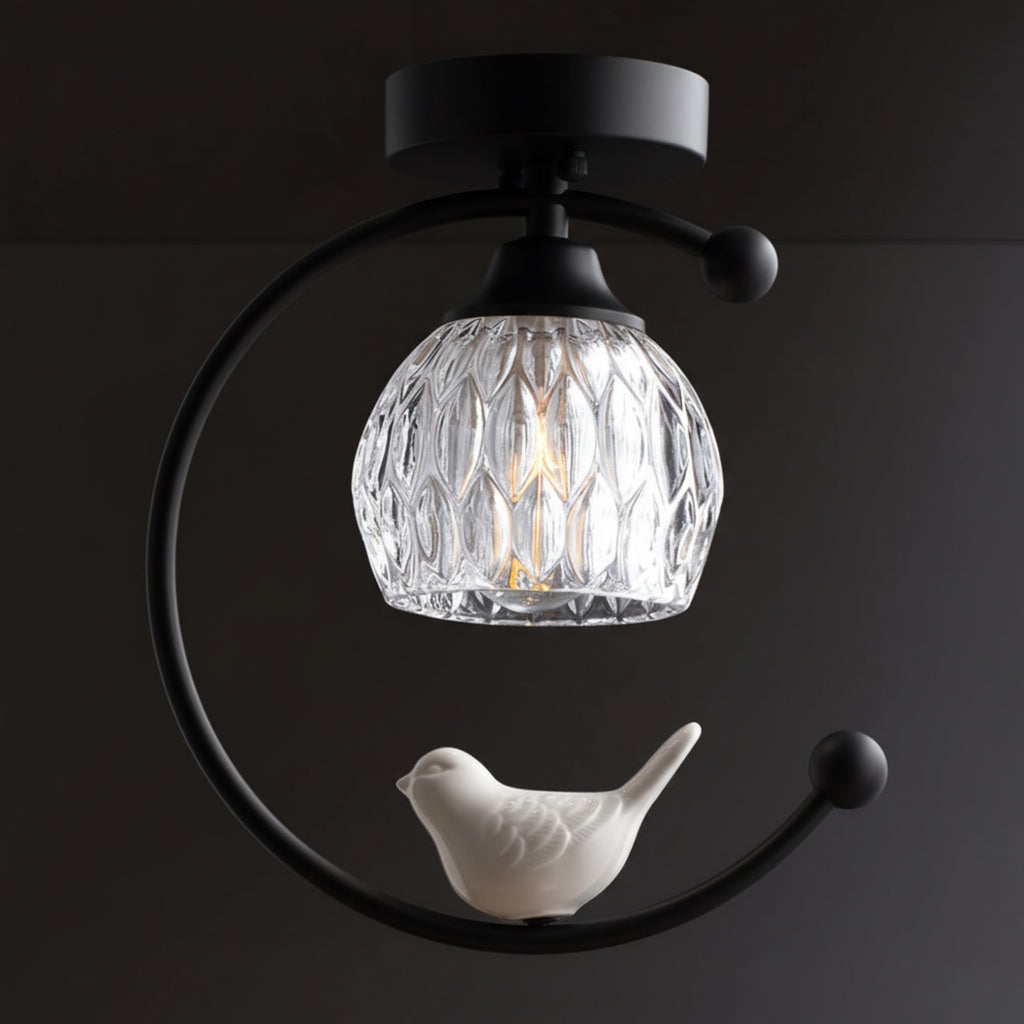 Modern Brass Semi-Flush Ceiling Light for Living Room — Harbor Light Co.