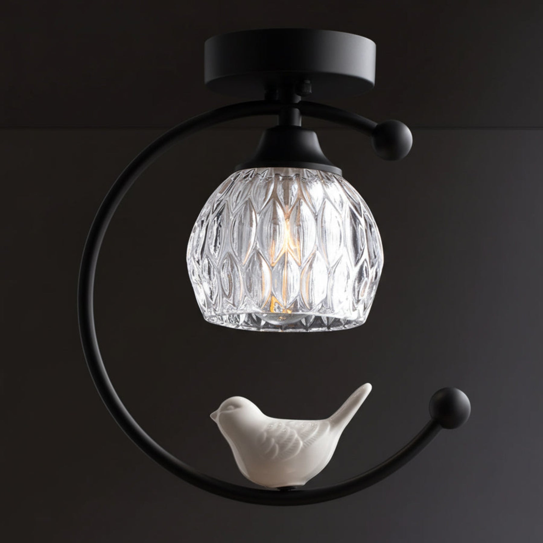 Modern Brass Semi-Flush Ceiling Light for Living Room — Harbor Light Co.