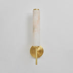 Modern Faux Alabaster Wall Light With Warm Glowing Shade — Harbor Light Co.