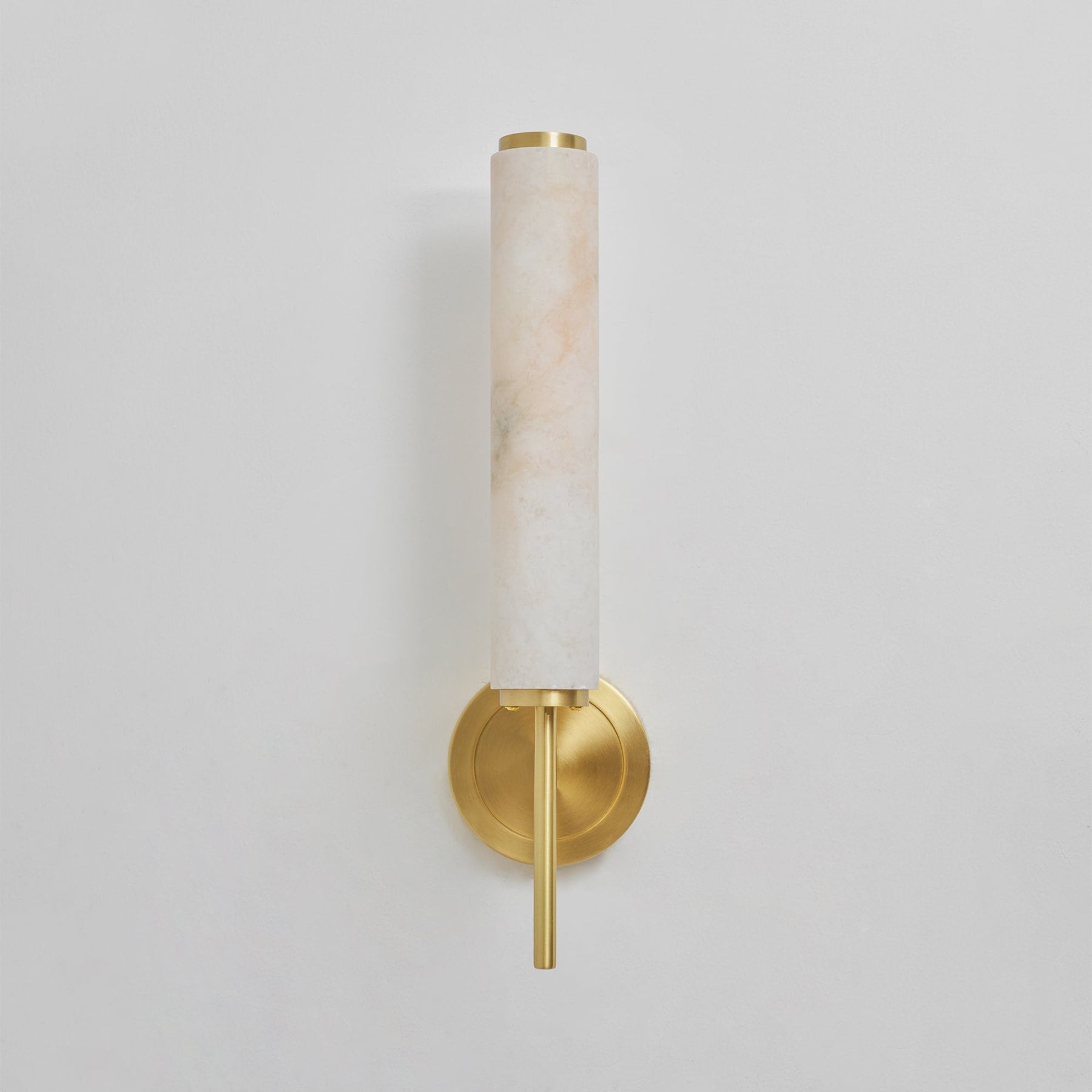 Modern Faux Alabaster Wall Light With Warm Glowing Shade — Harbor Light Co.