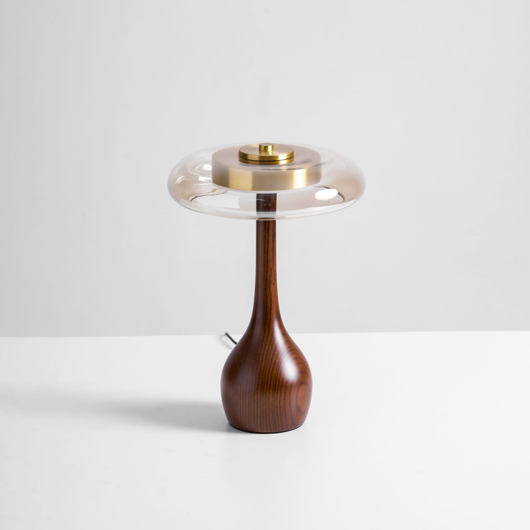 Modern Ash Wood and Brass Table Lamp for Living Room — Harbor Light Co.