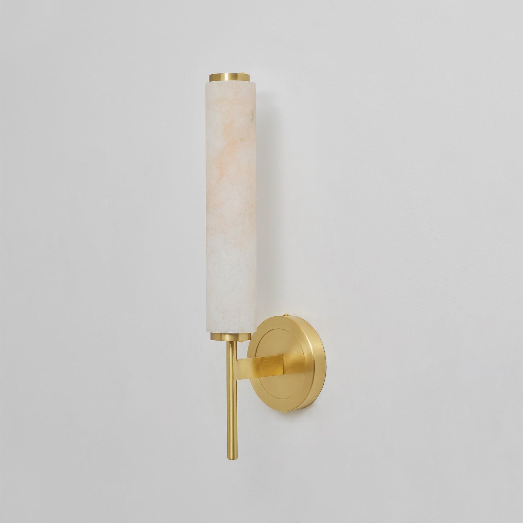Modern Faux Alabaster Wall Light With Warm Glowing Shade — Harbor Light Co.
