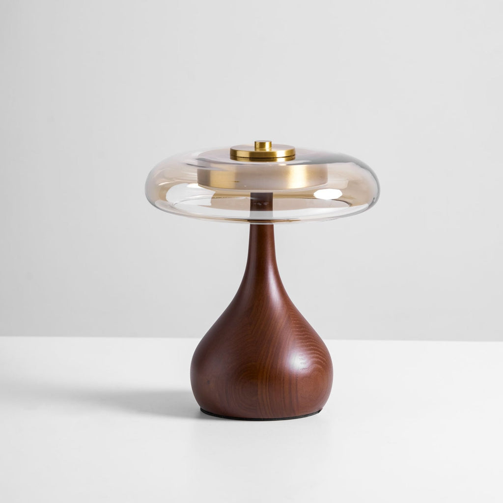 Modern Ash Wood and Brass Table Lamp for Living Room — Harbor Light Co.