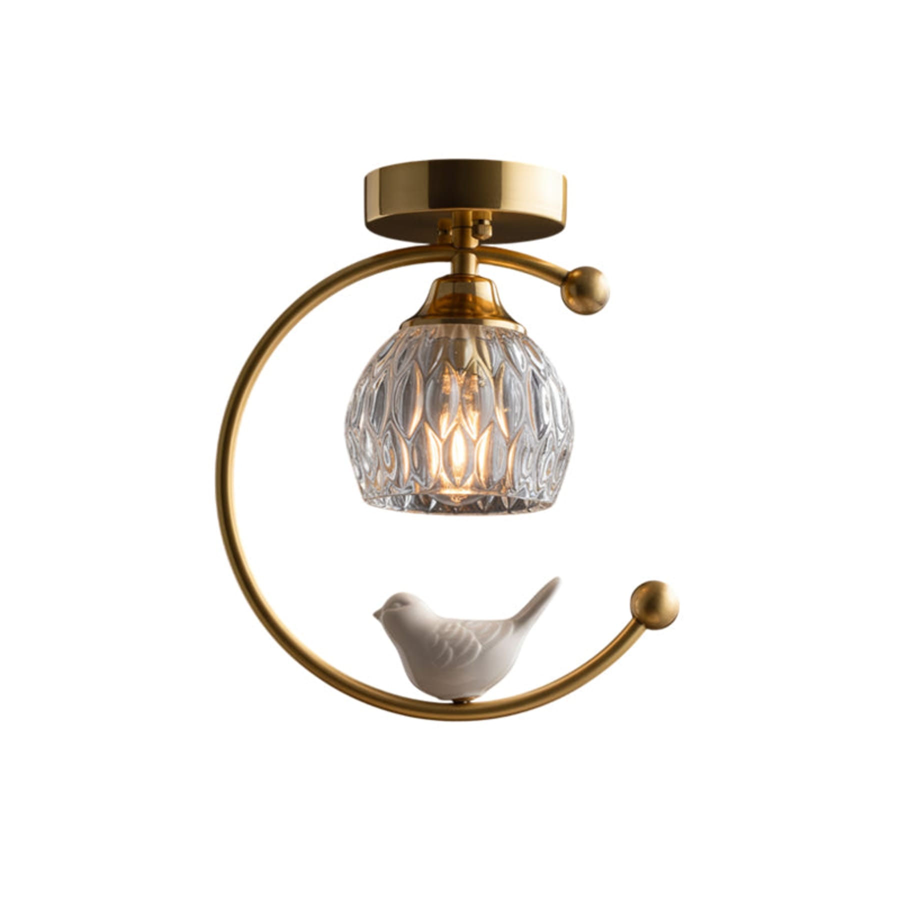 Modern Brass Semi-Flush Ceiling Light for Living Room in Brass — Harbor Light Co.