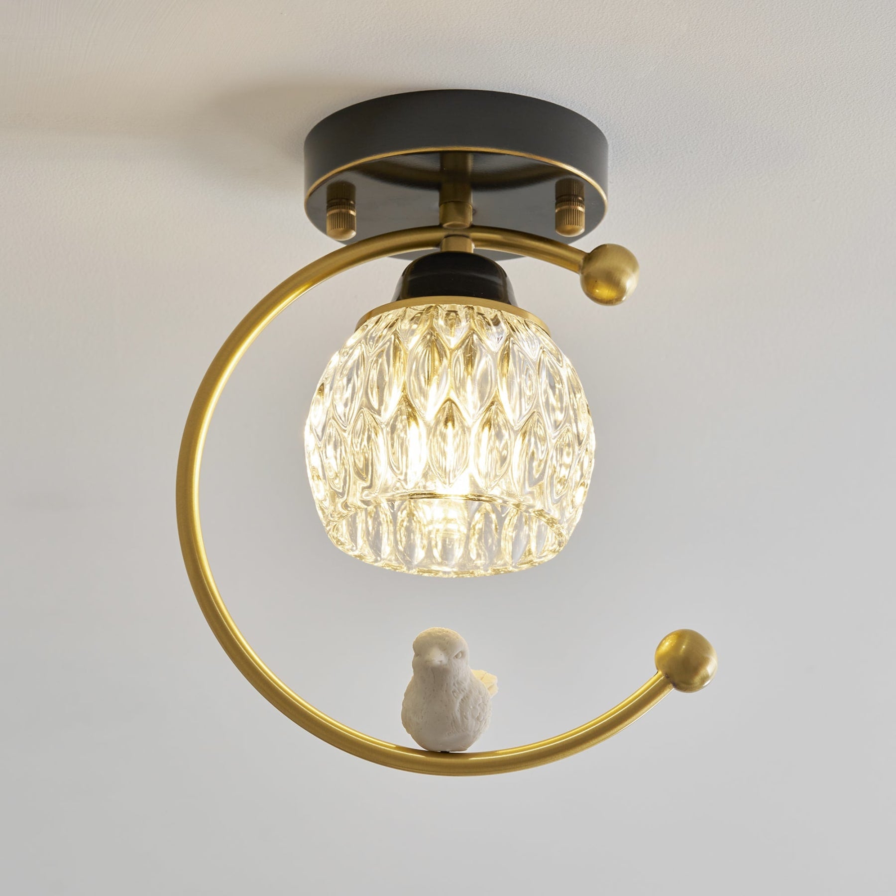 Modern Brass Semi-Flush Ceiling Light for Living Room — Harbor Light Co.