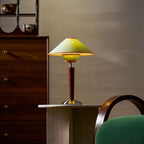 Retro Wood Table Lamp With Fabric Shade for Living Room — Harbor Light Co.