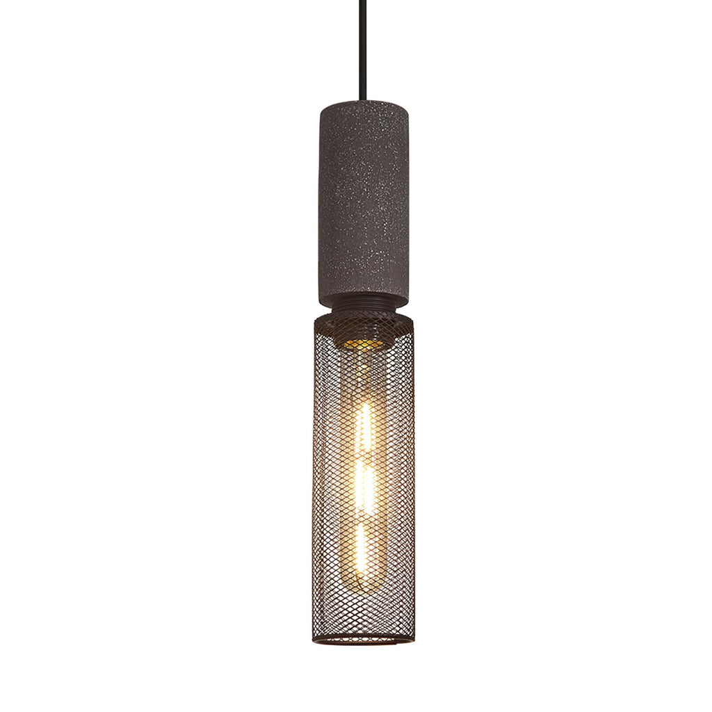 Industrial Wrought Iron Concrete Pendant Light With Warm LED Glow — Harbor Light Co.