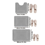 Memory Foam Bath Mat Set Absorbent Non-Slip Bathroom Rugs with U-Shaped Toilet Mat Machine Washable Three Piece Set