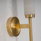 Modern Faux Alabaster Wall Light With Warm Glowing Shade — Harbor Light Co.