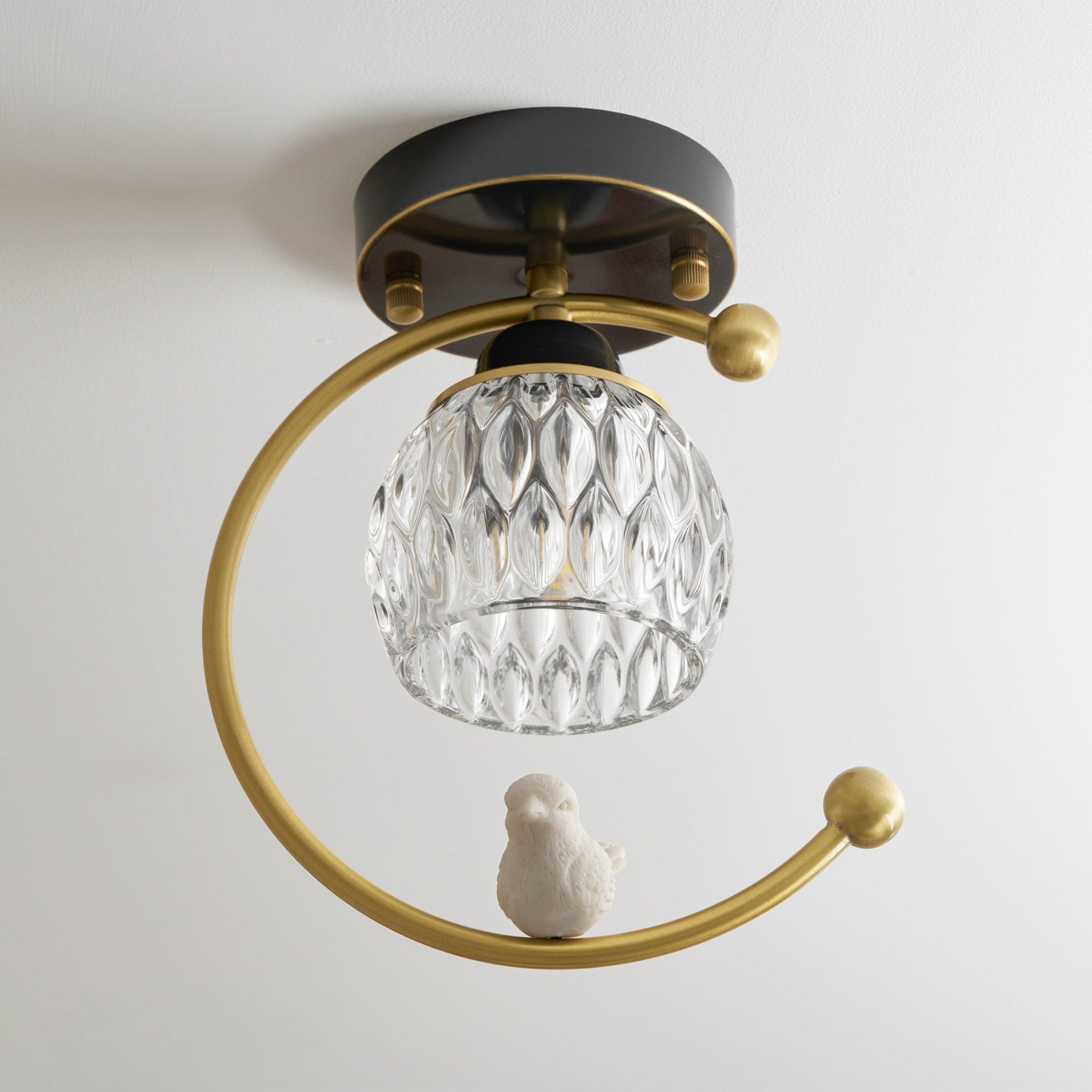 Modern Brass Semi-Flush Ceiling Light for Living Room — Harbor Light Co.
