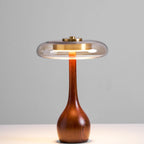 Modern Ash Wood and Brass Table Lamp for Living Room — Harbor Light Co.