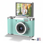 Digital Camera with Flip Screen Compact Vlogging Camera High Resolution Photo and Video with Digital Zoom Rechargeable for Beginners and Kids