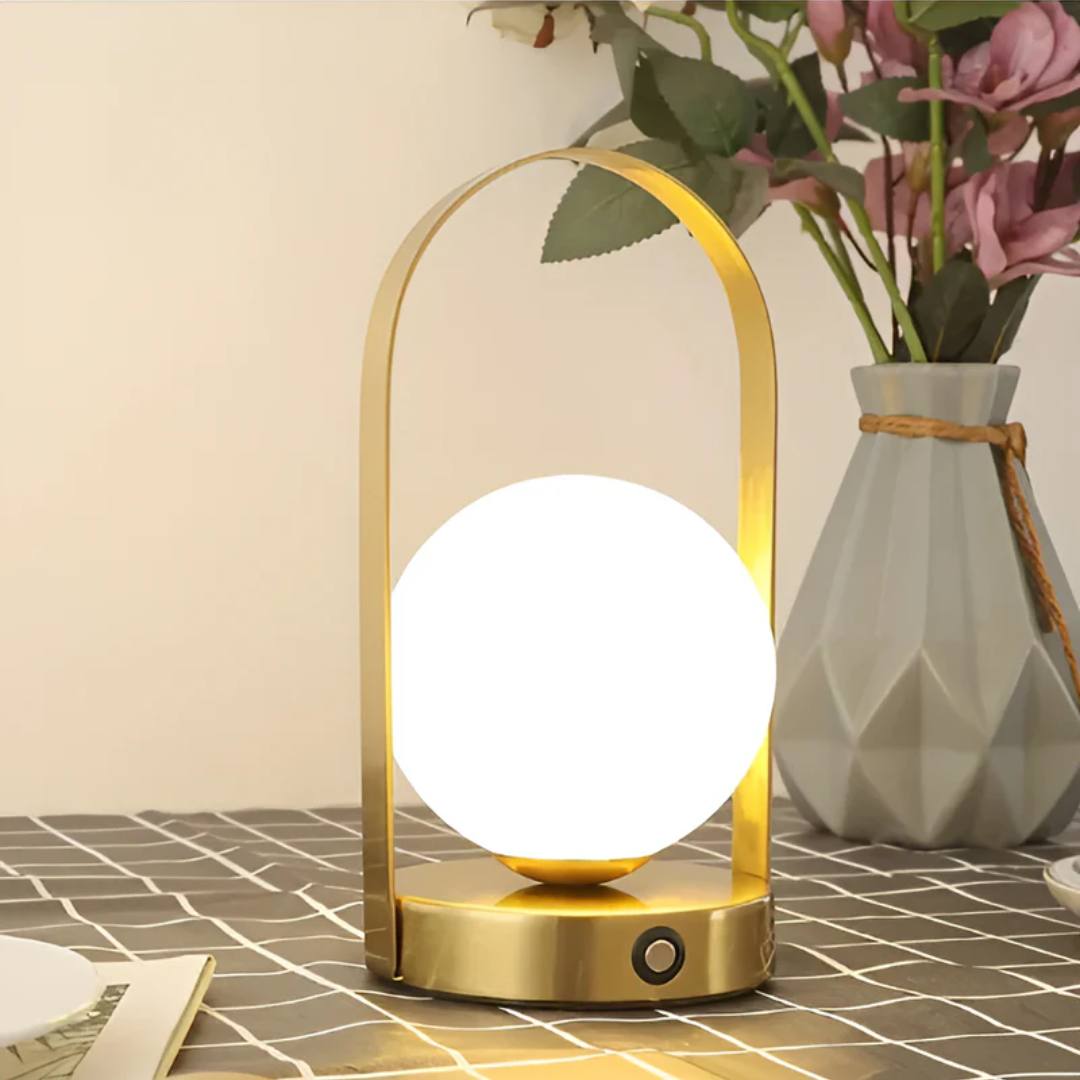 Cordless Rechargeable Warm White LED Light Table Lamp with Handle