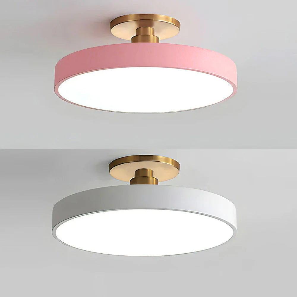 Modern Circular Semi Flush Mount LED Ceiling Light