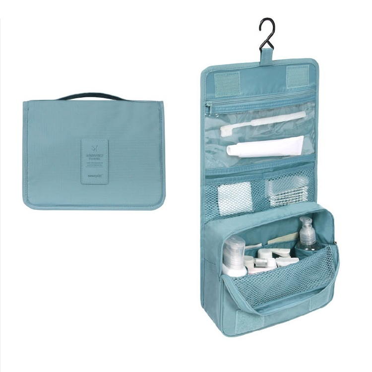 Hanging Travel Toiletry Bag Waterproof Cosmetic Organizer with Hook and Multiple Compartments for Women