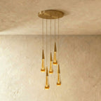 Modern Crystal Pendant Light With Adjustable LED Glow in 5 Pcs Round — Harbor Light Co.