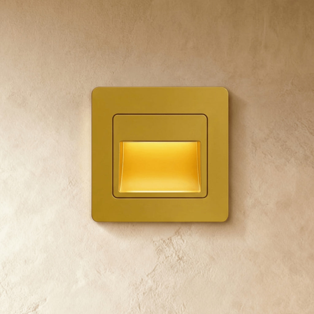 Modern Plastic Wall Light With Integrated LED for Hallway in Gold — Harbor Light Co.