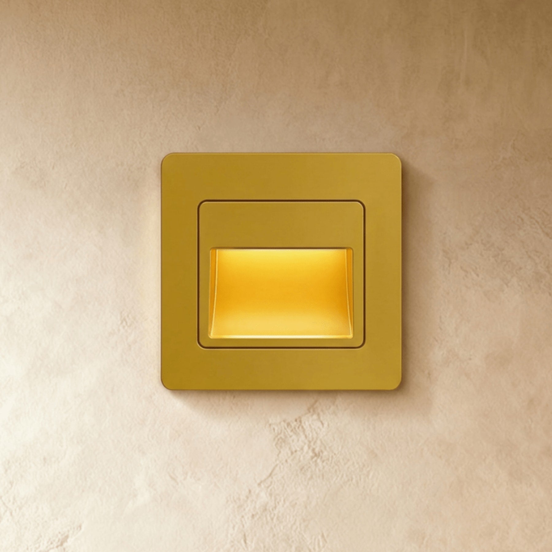 Modern Plastic Wall Light With Integrated LED for Hallway in Gold — Harbor Light Co.