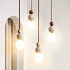 Modern Travertine and Wood Pendant Light for Dining Room — Harbor Light Co.