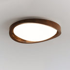 Modern Wood Flush Mount Ceiling Light With Tri-Color Glow — Harbor Light Co.