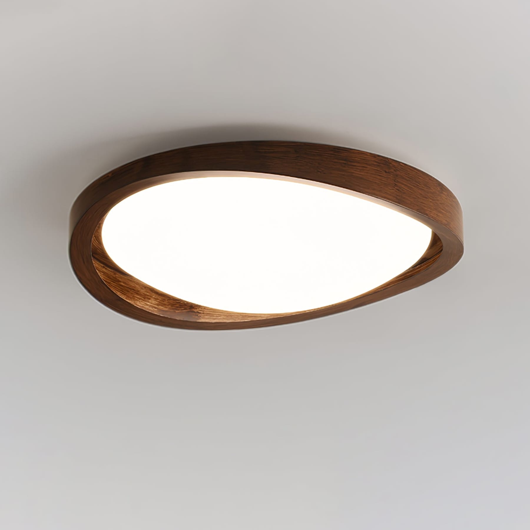 Modern Wood Flush Mount Ceiling Light With Tri-Color Glow — Harbor Light Co.
