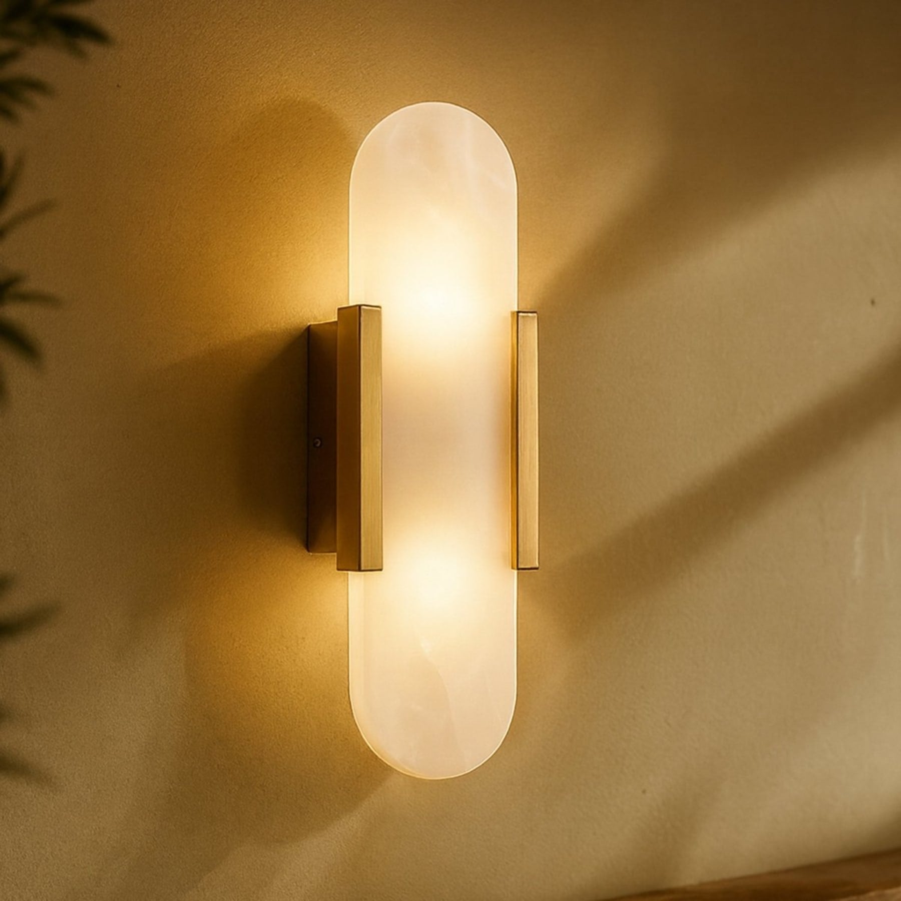 Modern Brass Wall Light With Warm LED Glow — Harbor Light Co.