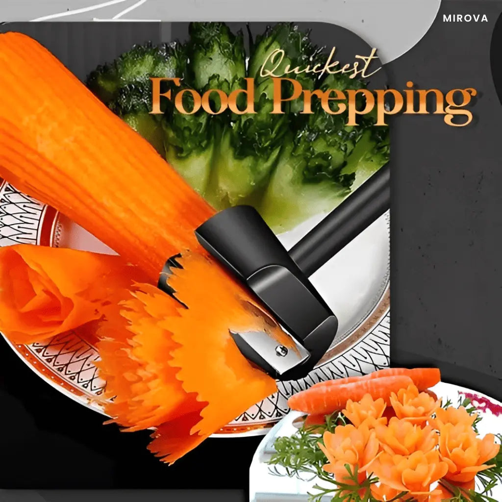 Stainless Steel Vegetable Peeler and Spiral Curler for Garnishing