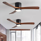 Modern Wooden Ceiling Fan with Remote Control and LED Light