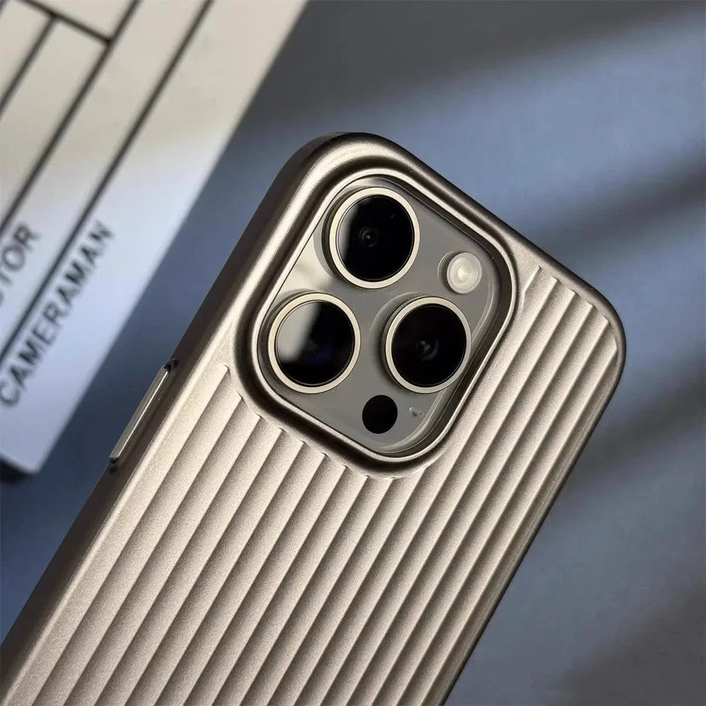 Slim Shockproof iPhone Case Ultra Thin Protective Cover with Raised Edges Fingerprint Resistant Ribbed Design Wireless Charging Compatible