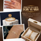 Foldable Zirconia Ring to Bracelet Convertible Jewelry with Expandable Band