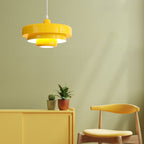 Mid-Century Metal Dining Room Pendant Light with Layered Disc Shade