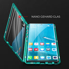 Magnetic Double-Sided Tempered Glass Phone Case for Samsung Galaxy Metal Frame Full Body Protection Self-Locking Buckle