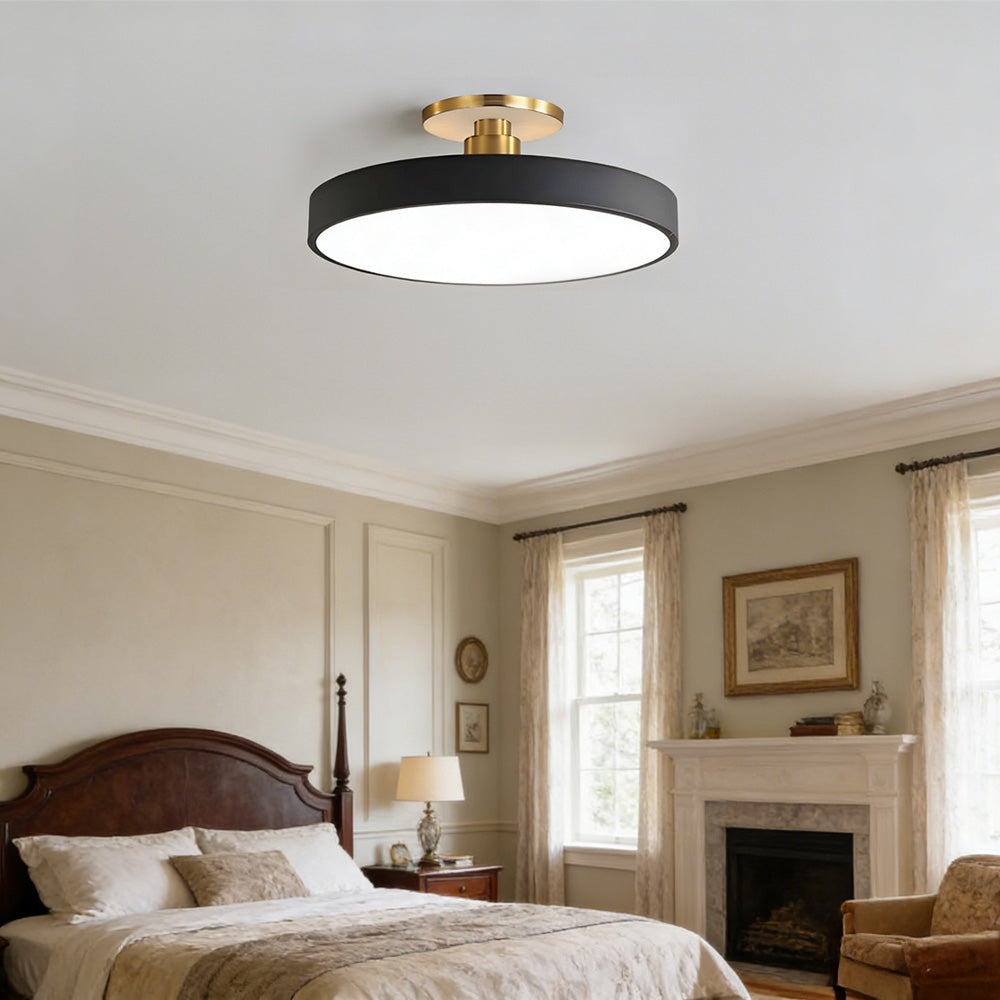 Modern Circular Semi Flush Mount LED Ceiling Light