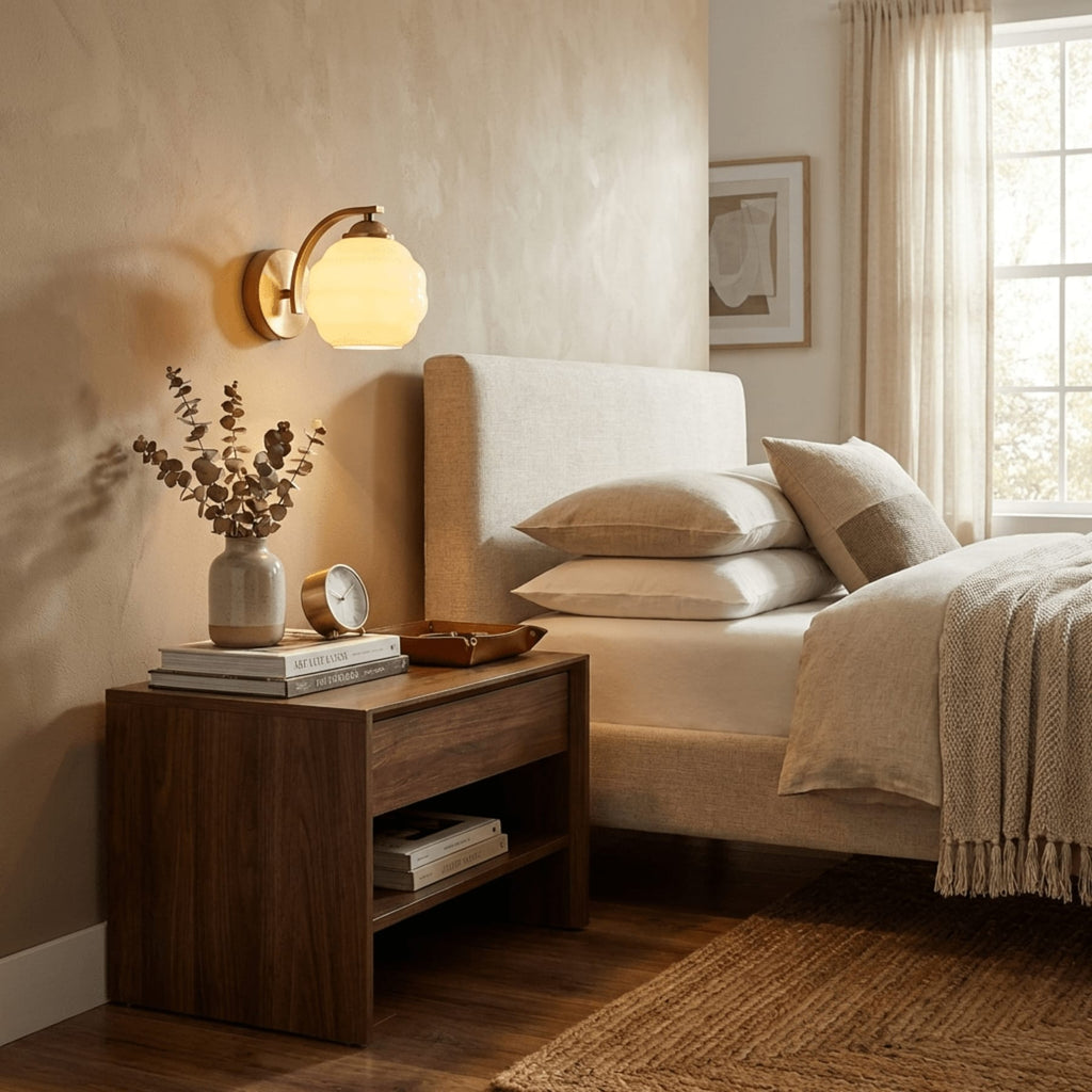 Modern Glass Wall Light With Warm LED Glow — Harbor Light Co.