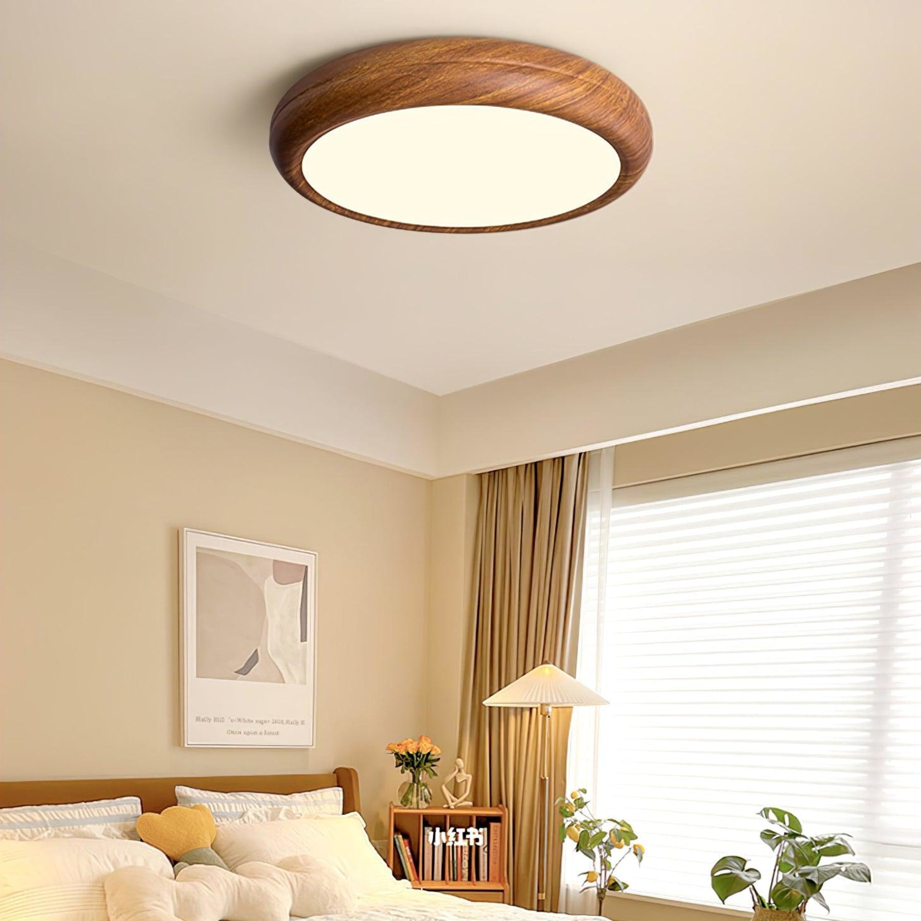Modern Wood Flush Mount Ceiling Light for Living Room — Harbor Light Co.