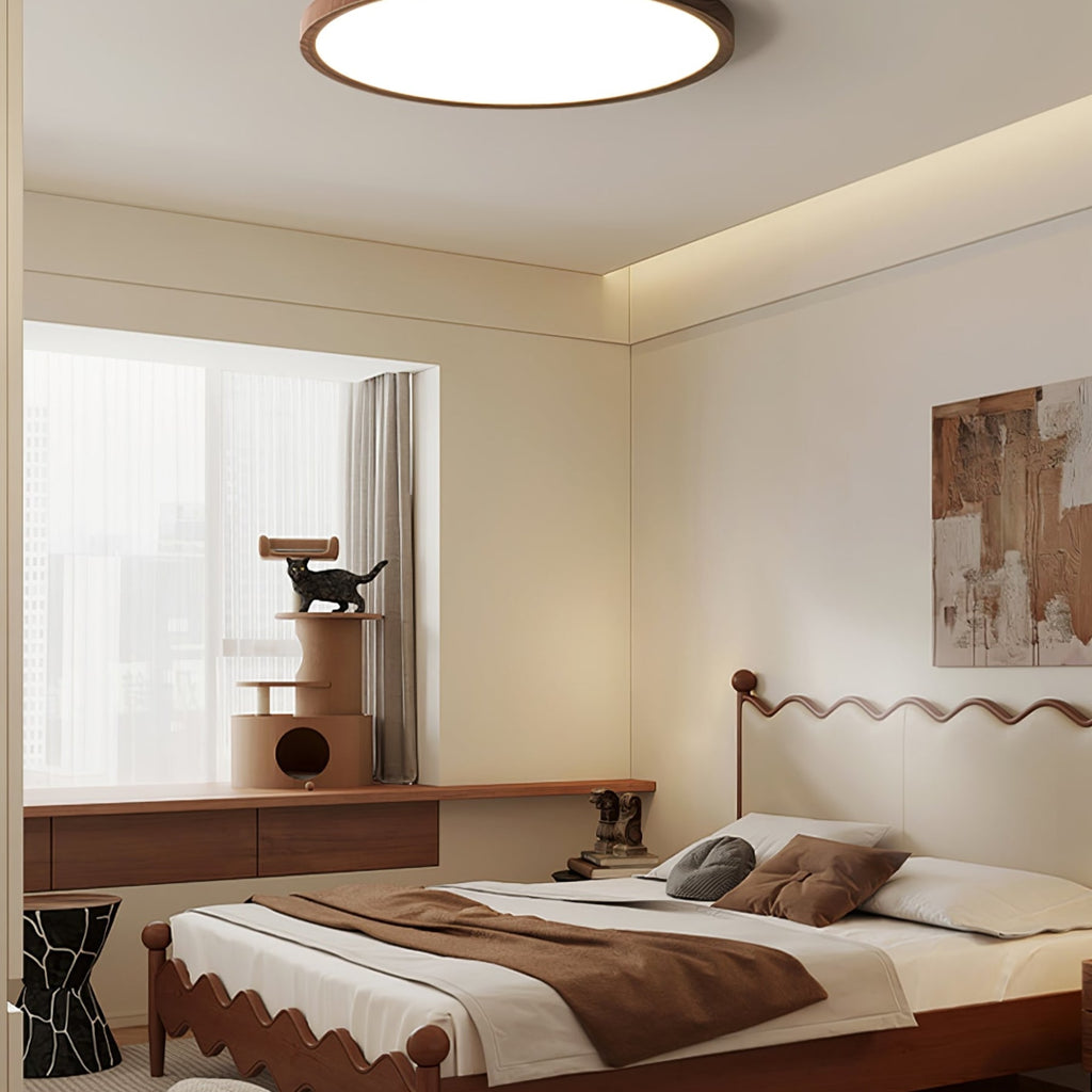 Modern Wood Flush Mount Ceiling Light With Slim Low-Profile Design — Harbor Light Co.