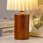 Retro Wood Table Lamp With Fabric Shade for Living Room — Harbor Light Co.