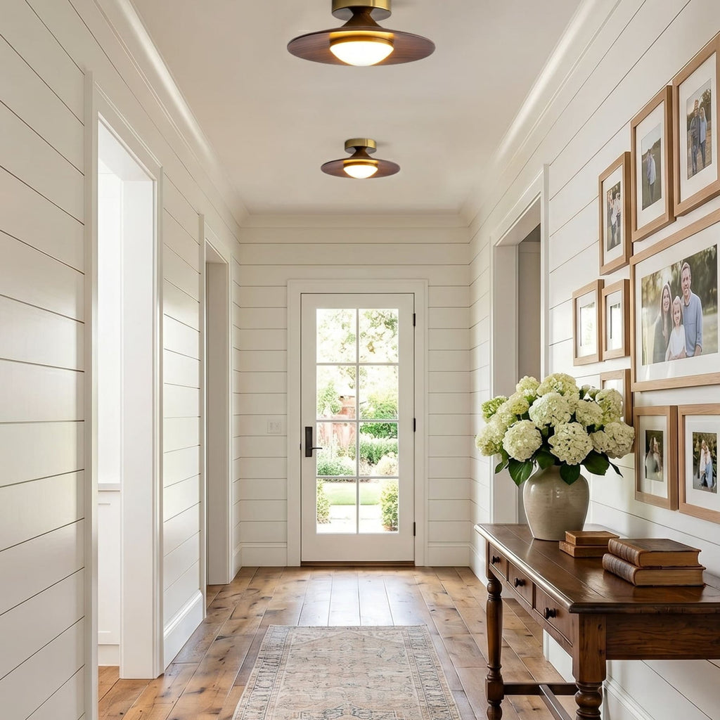 Modern Wood Semi-Flush Mount Ceiling Light for Living Room — Harbor Light Co.