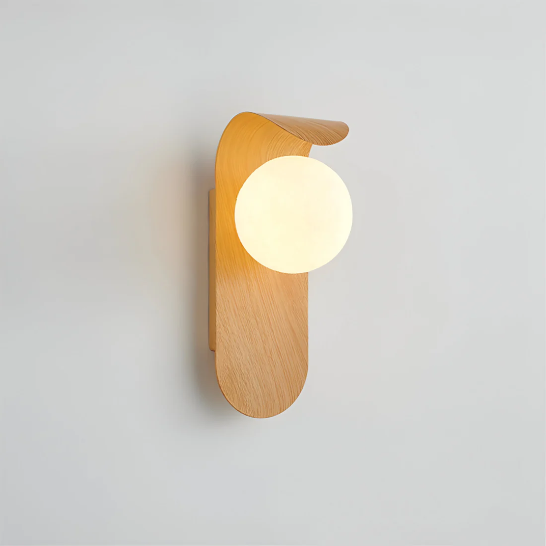 Scandinavian Wood Globe Wall Sconce