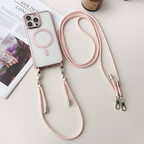 iPhone Crossbody Phone Case with Adjustable Lanyard Strap Compatible with MagSafe Clear Electroplated Cover