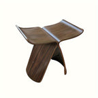 Butterfly Stool Solid Wood Mid Century Modern Bentwood Stool Compact Accent Seat for Living Room Entryway and Bedroom