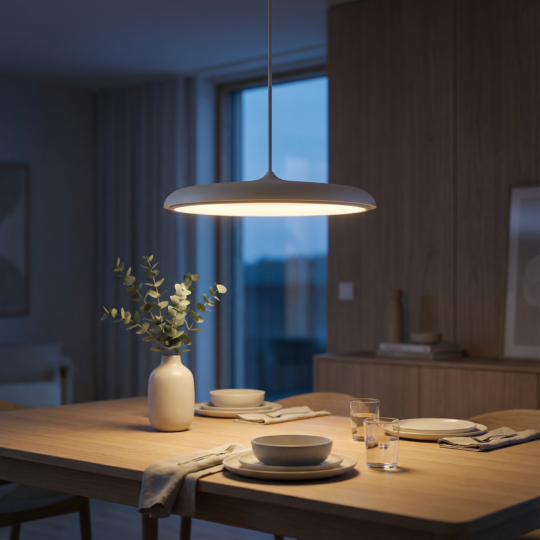 Scandinavian Slim Disc Pendant Light LED Light for Dining Table